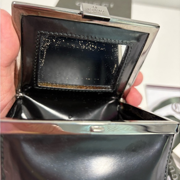 Authentic GUCCI Black patent Leather Accessory jewelry Box cards and certificate - Picture 9 of 12